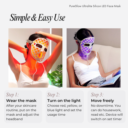 PureGlow Ultralite Silicon LED Face Mask